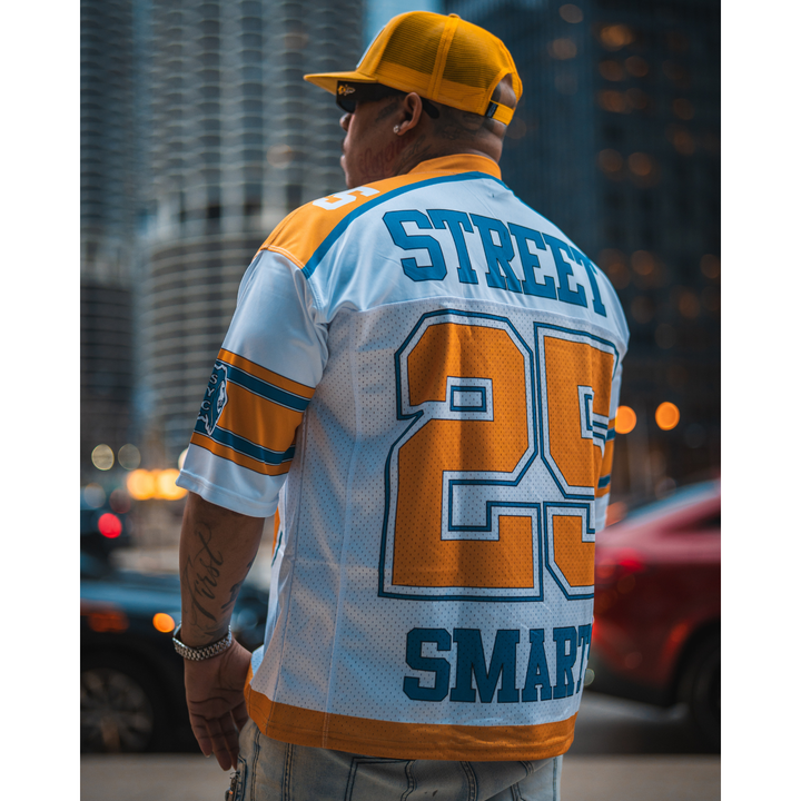 Street Smarts Mustard & Aqua Oversize Drop Shoulder Jersey