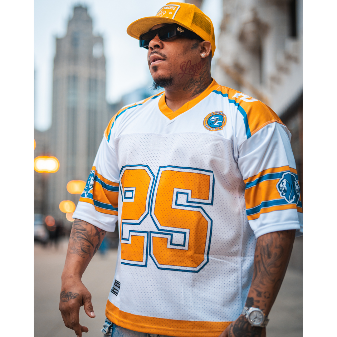 Street Smarts Mustard & Aqua Oversize Drop Shoulder Jersey