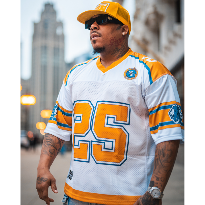 Street Smarts Mustard & Aqua Oversize Drop Shoulder Jersey