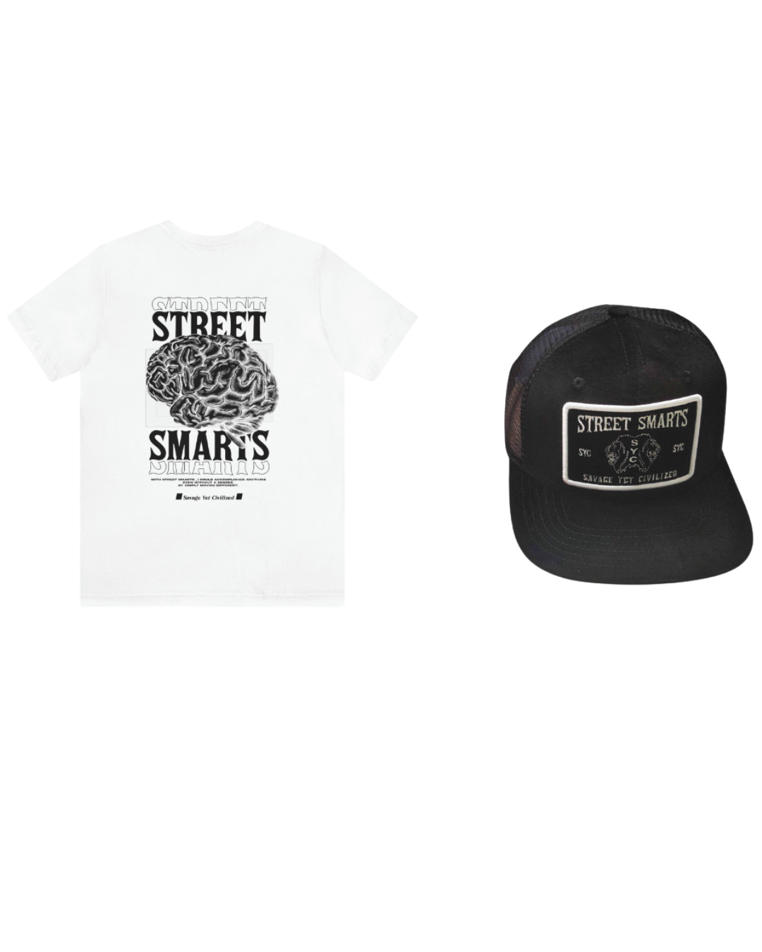 Black & White Street Smarts Bundle – Hat & Shirt