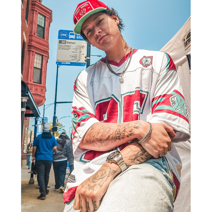 Burgundy Street Smarts oversized Jersey