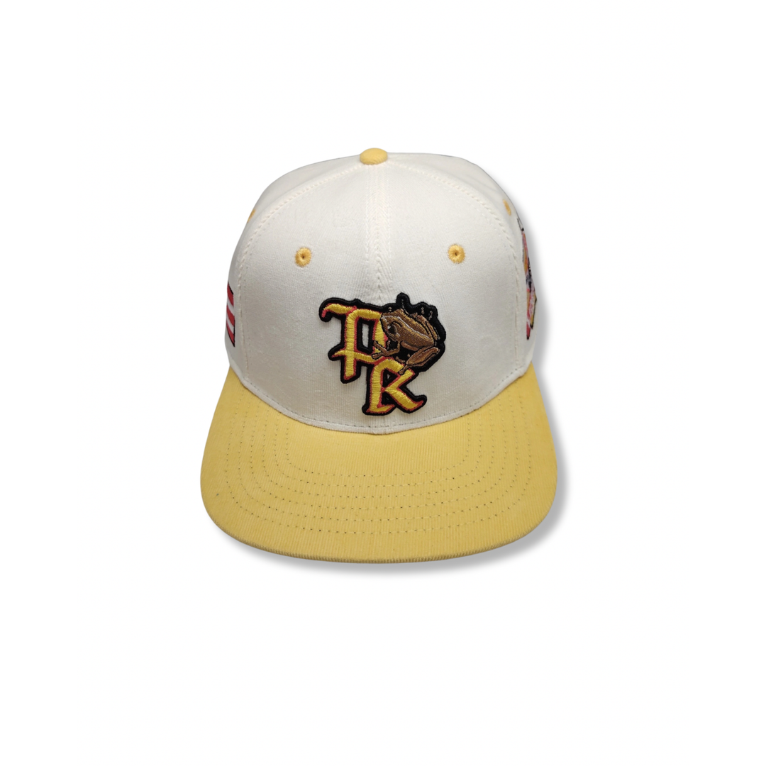 Puerto Rico Corduroy Hat - yellow  & white