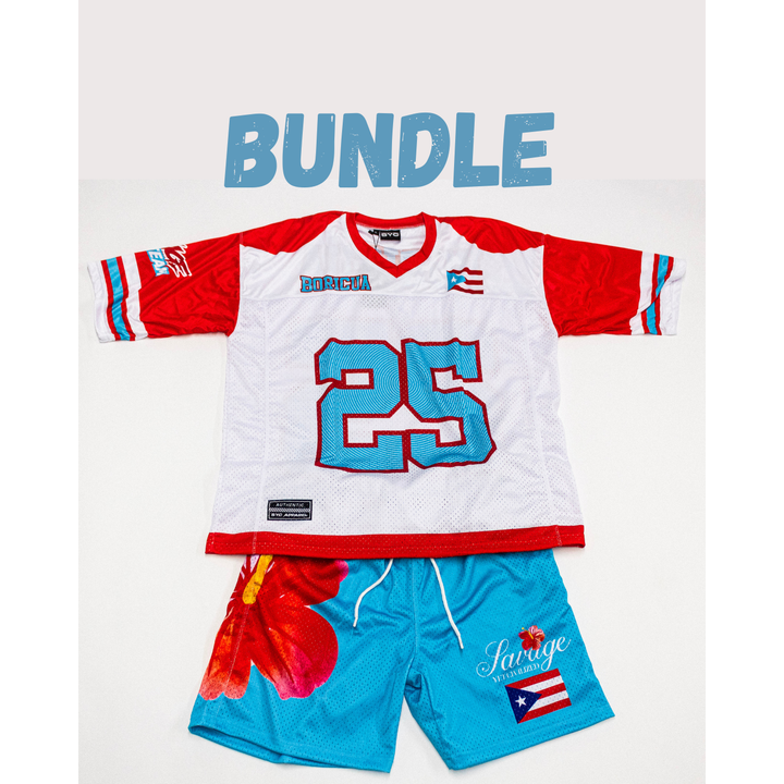 Sky Blue Jersey & Teal Mesh Shorts Bundle