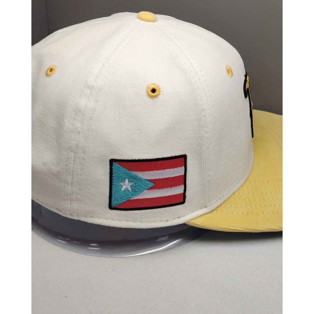 Puerto Rico Corduroy Hat - yellow  & white
