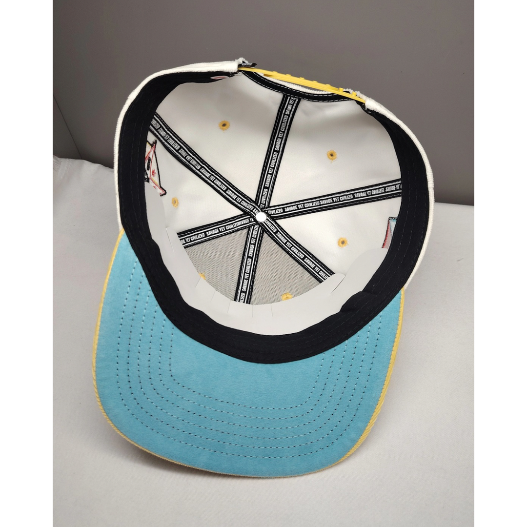 Puerto Rico Corduroy Hat - yellow  & white