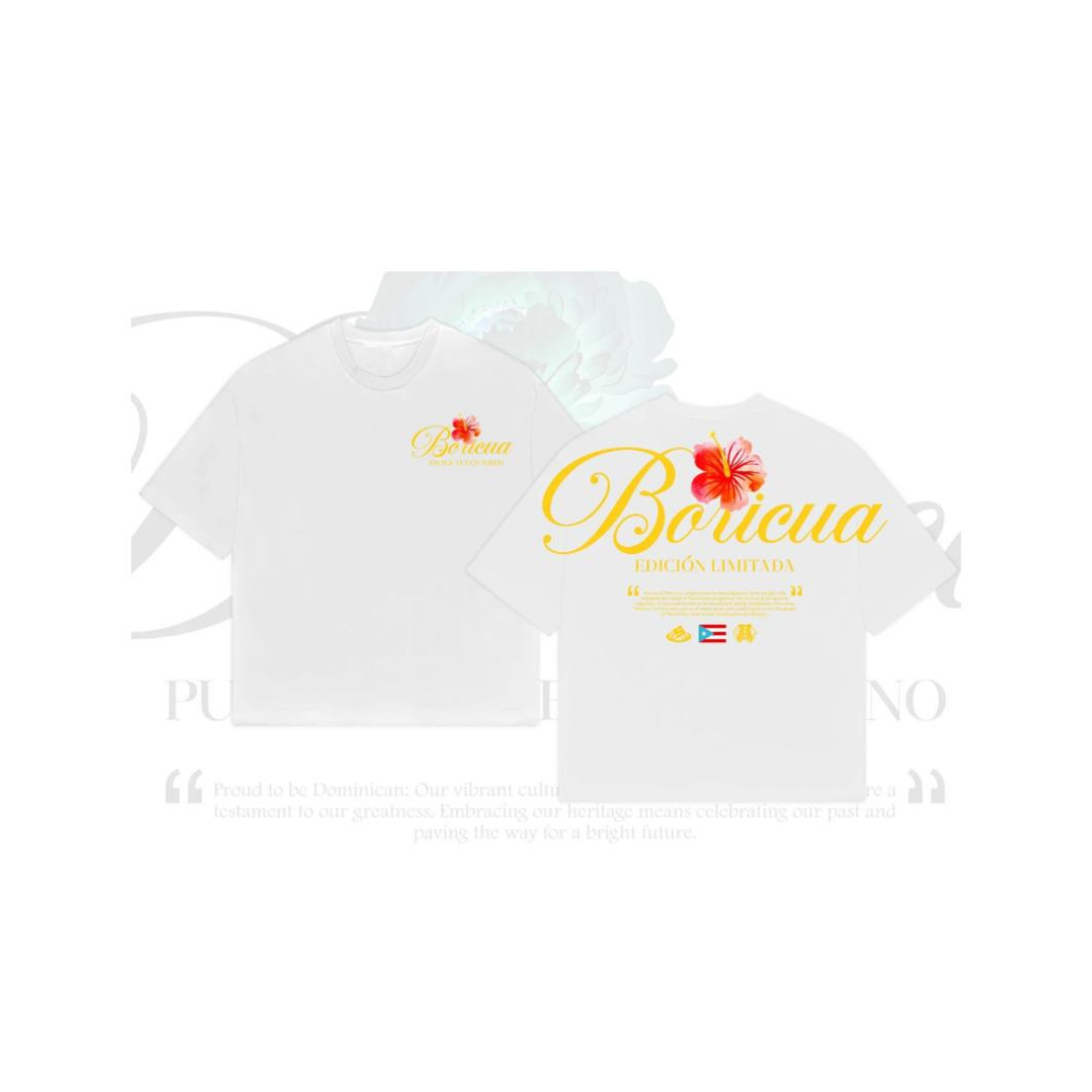 Classic Boricua T-Shirt: Embrace Your Roots in Style (white & yellow)