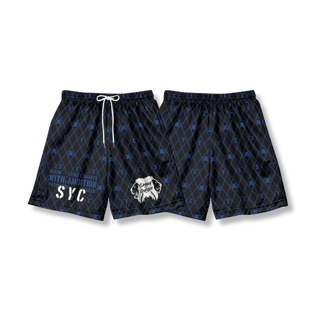 Street Smarts Shorts (BLK & Royal Blue)