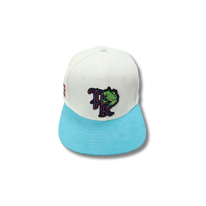 Puerto Rico Corduroy Hat - White & Baby Blue