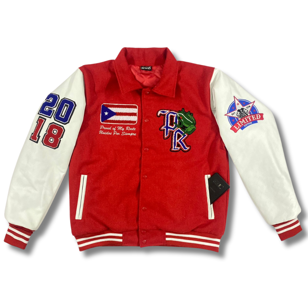 Premium Puerto Rico (Red) Varsity Jacket Savage Yet Civilized Apparel