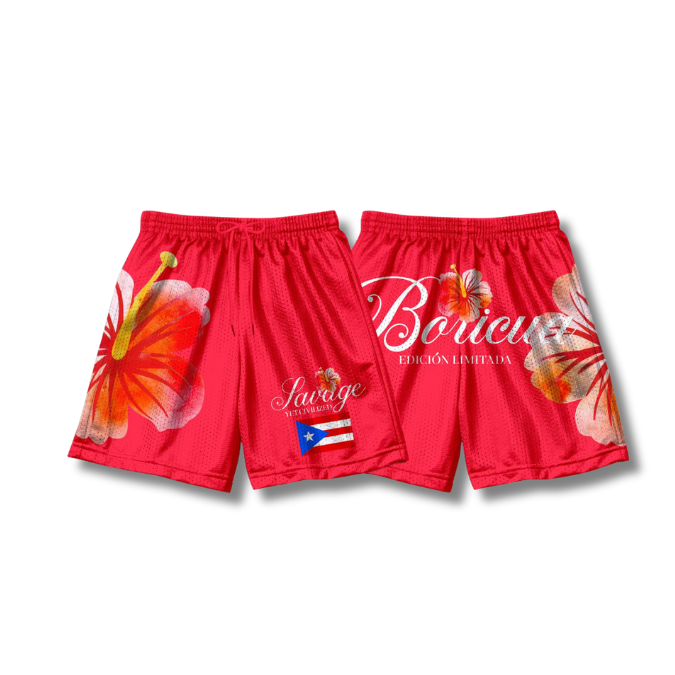 Boricua Mesh Shorts (RED)
