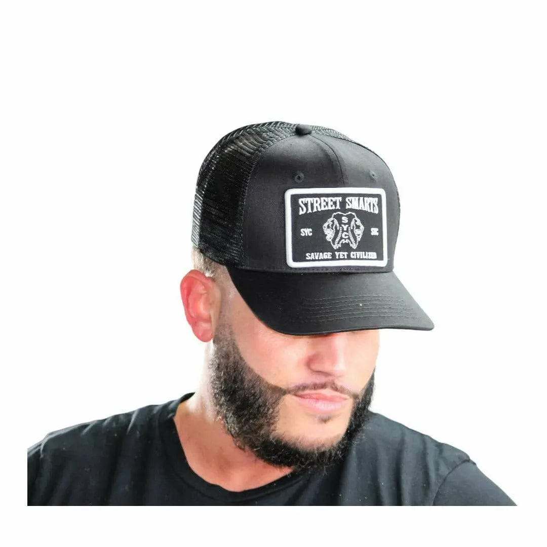 Custom Trucker Hat- (Street Smarts) Savage Yet Civilized Apparel