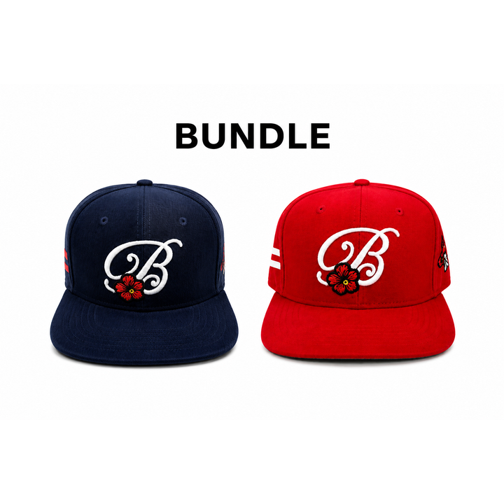 Boricua “B” Hat (navy blue &amp; Red) Bundle
