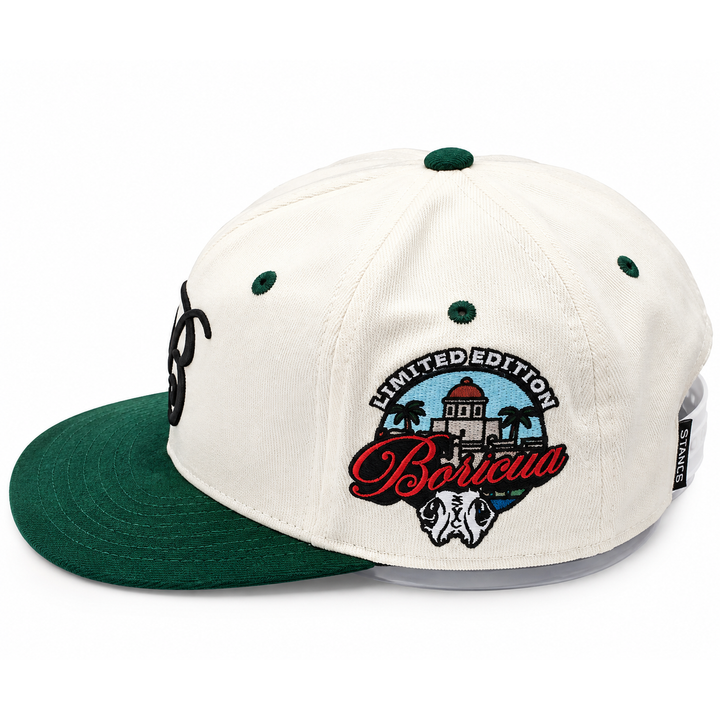 B  Corduroy Hat -green &amp; white