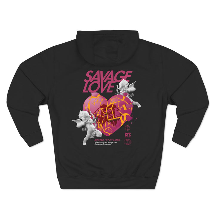 SAVAGE LOVE-Three-Panel Fleece Hoodie