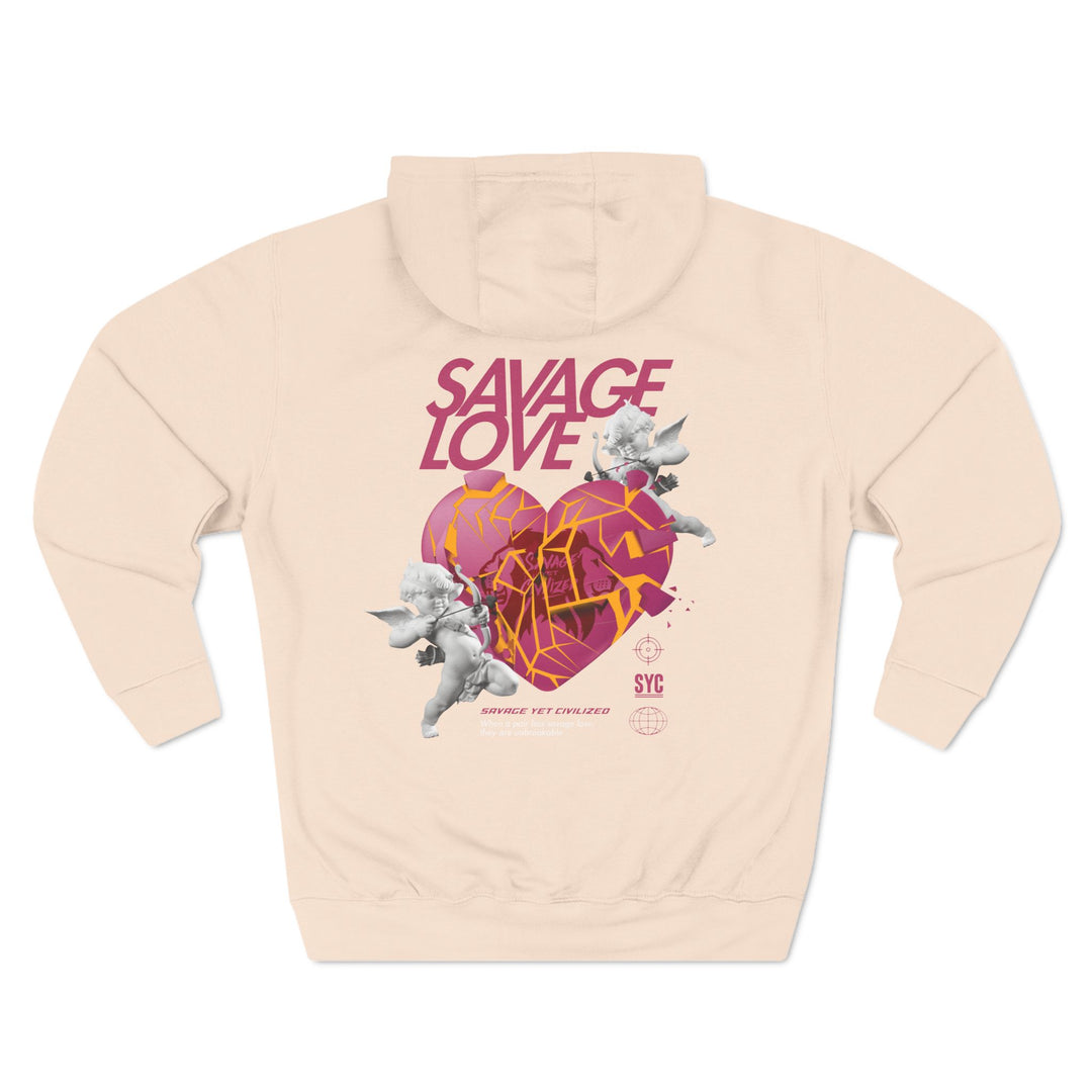 SAVAGE LOVE-Three-Panel Fleece Hoodie