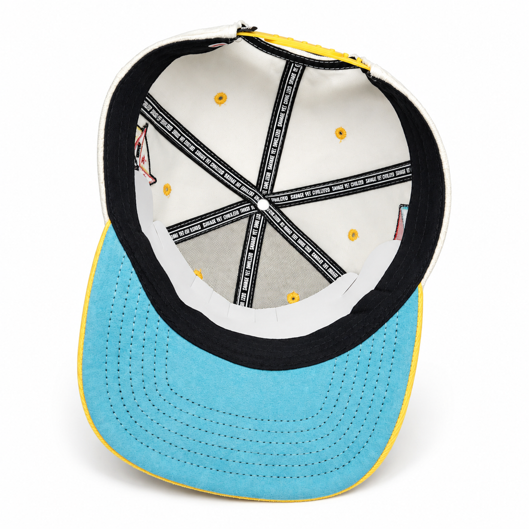 B Boricua Corduroy Hat – off white &amp; Yellow