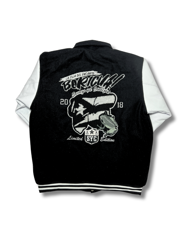 SYC Black Boricua Varsity Jacket
