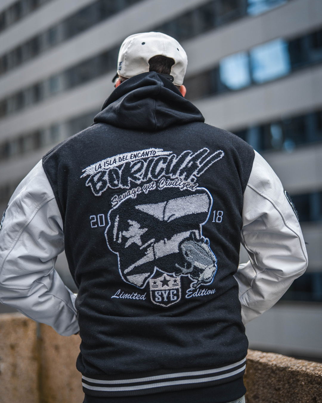 SYC Black Boricua Varsity Jacket