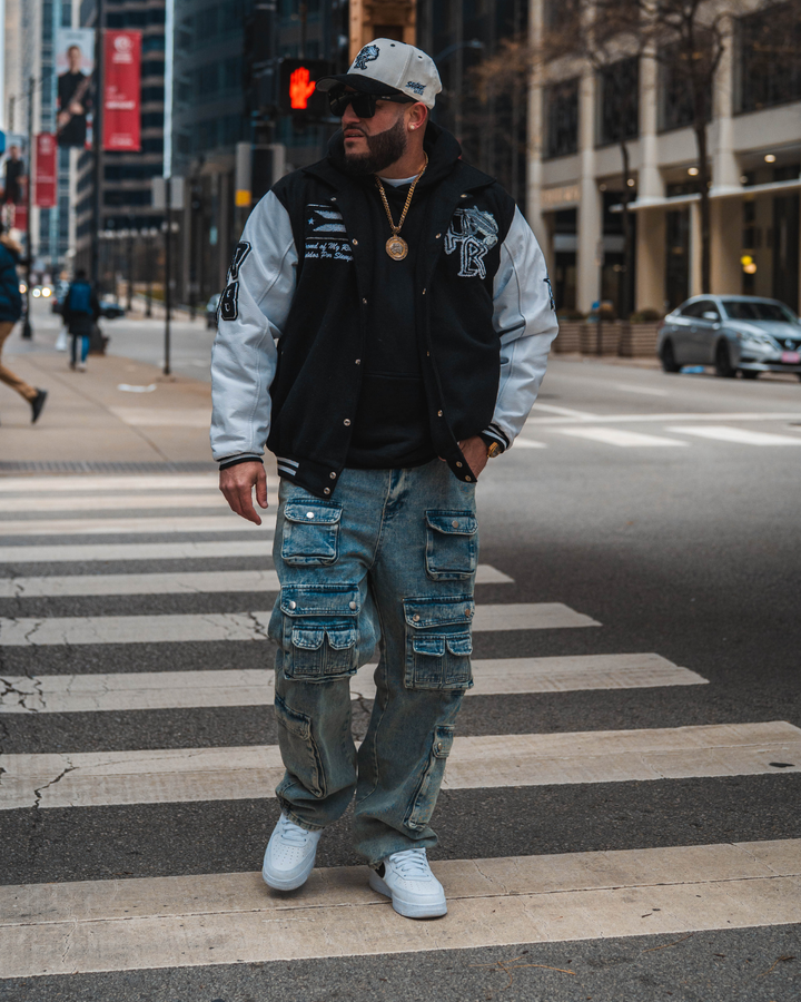 SYC Black Boricua Varsity Jacket