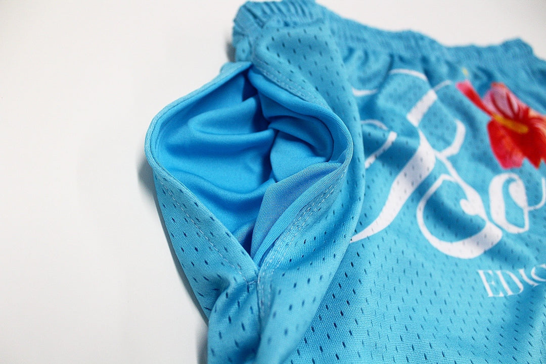 Sky Blue Jersey & Teal Mesh Shorts Bundle