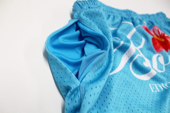 Sky Blue Jersey & Teal Mesh Shorts Bundle