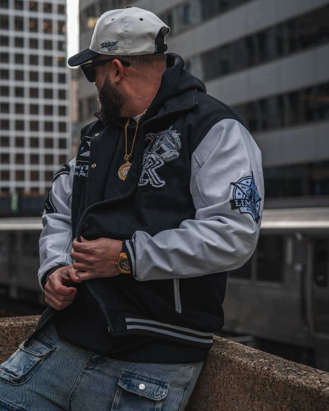 SYC Black Boricua Varsity Jacket