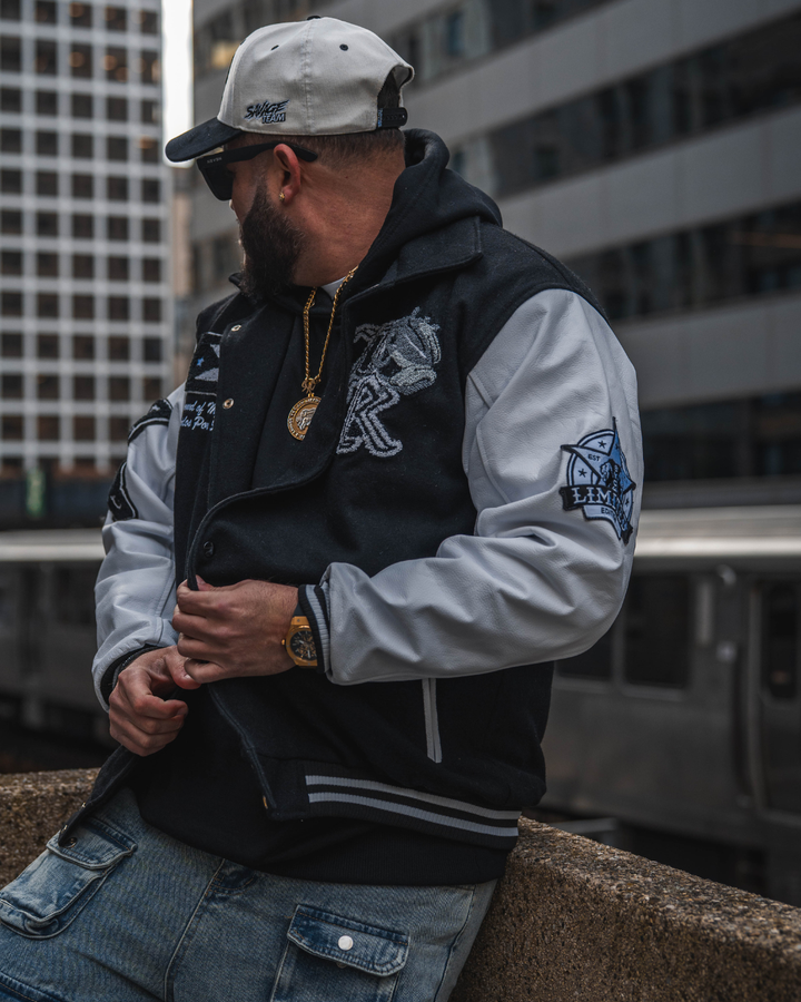 SYC Black Boricua Varsity Jacket