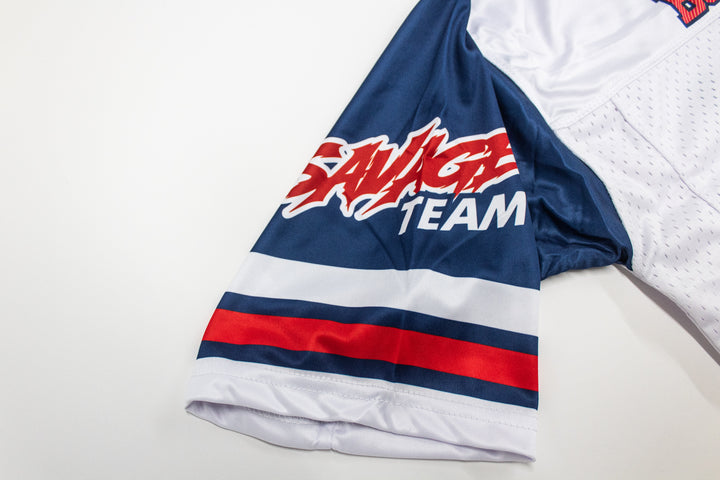 Navy blue & Red Boricua Pride Oversize Drop Shoulder Jersey