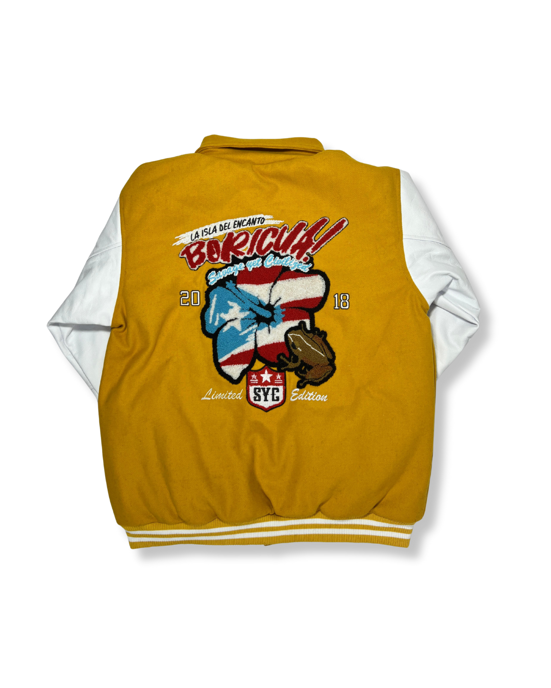 SYC Mustard Boricua Varsity Jacket