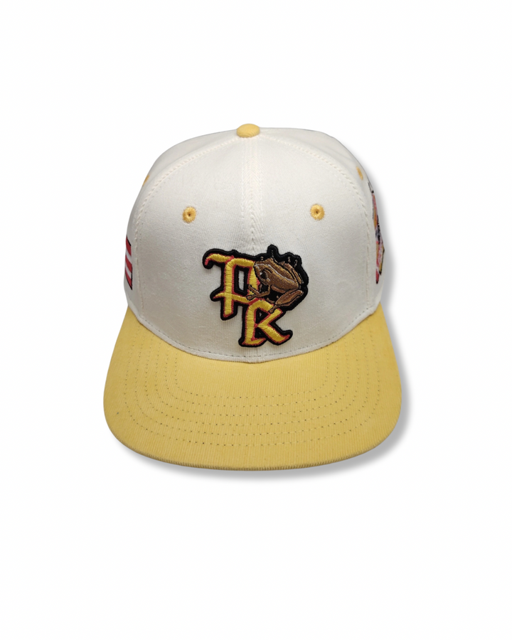Puerto Rico Corduroy Hat - yellow  & white