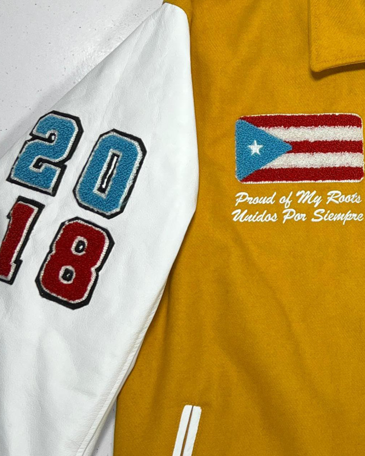 SYC Mustard Boricua Varsity Jacket