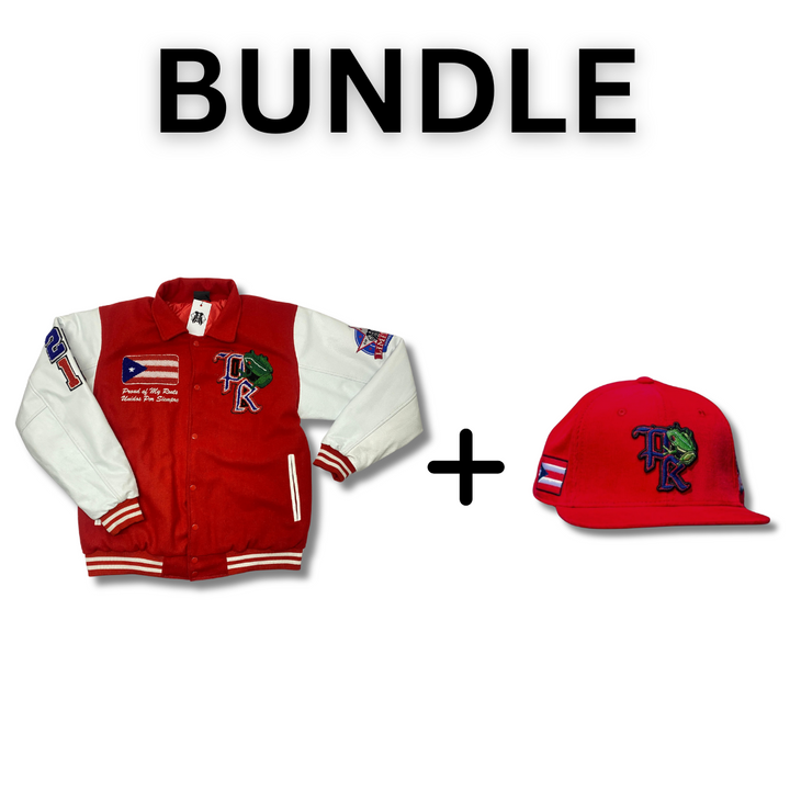 Premium Puerto Rico (RED) Jacket & Corduroy Hat Bundle