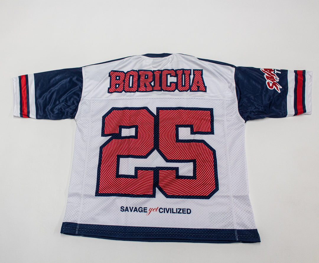 Navy blue & Red Boricua Pride Oversize Drop Shoulder Jersey