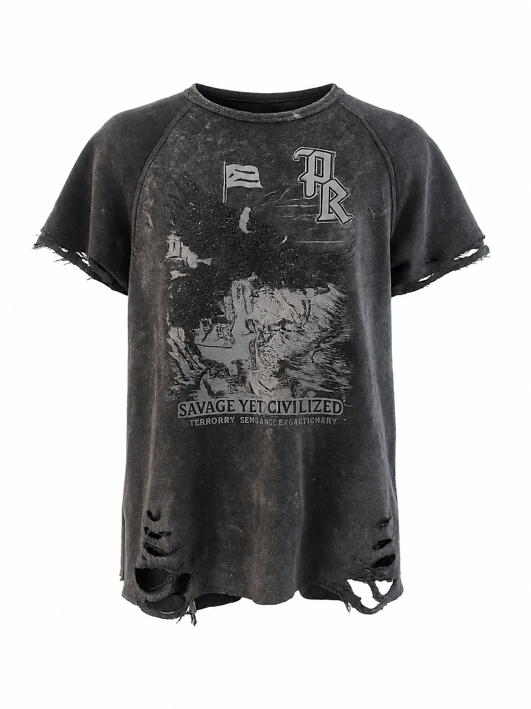 PR "El Morro" Distressed French Terry Tee