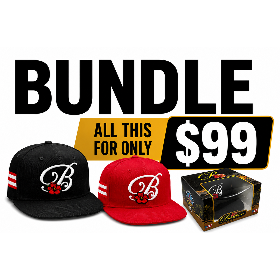 BLACK &amp; RED B Bundle hats