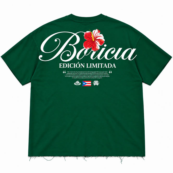 Boricua French Terry Seamless Tee – Forest Green
