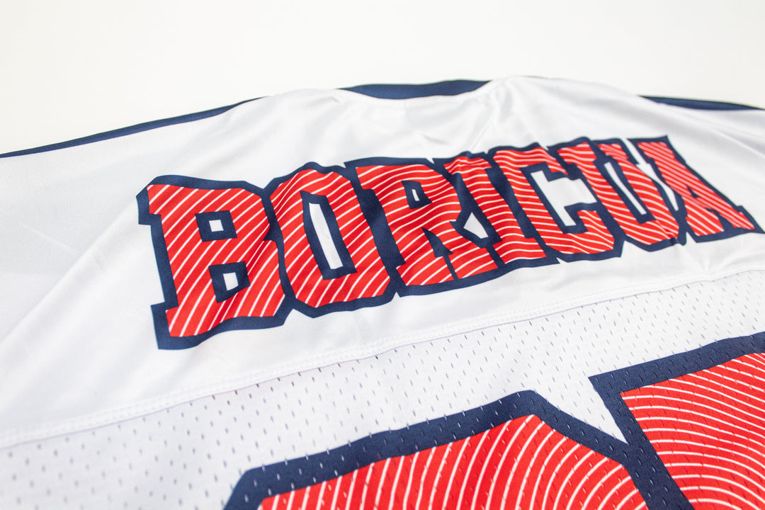 Navy blue & Red Boricua Pride Oversize Drop Shoulder Jersey
