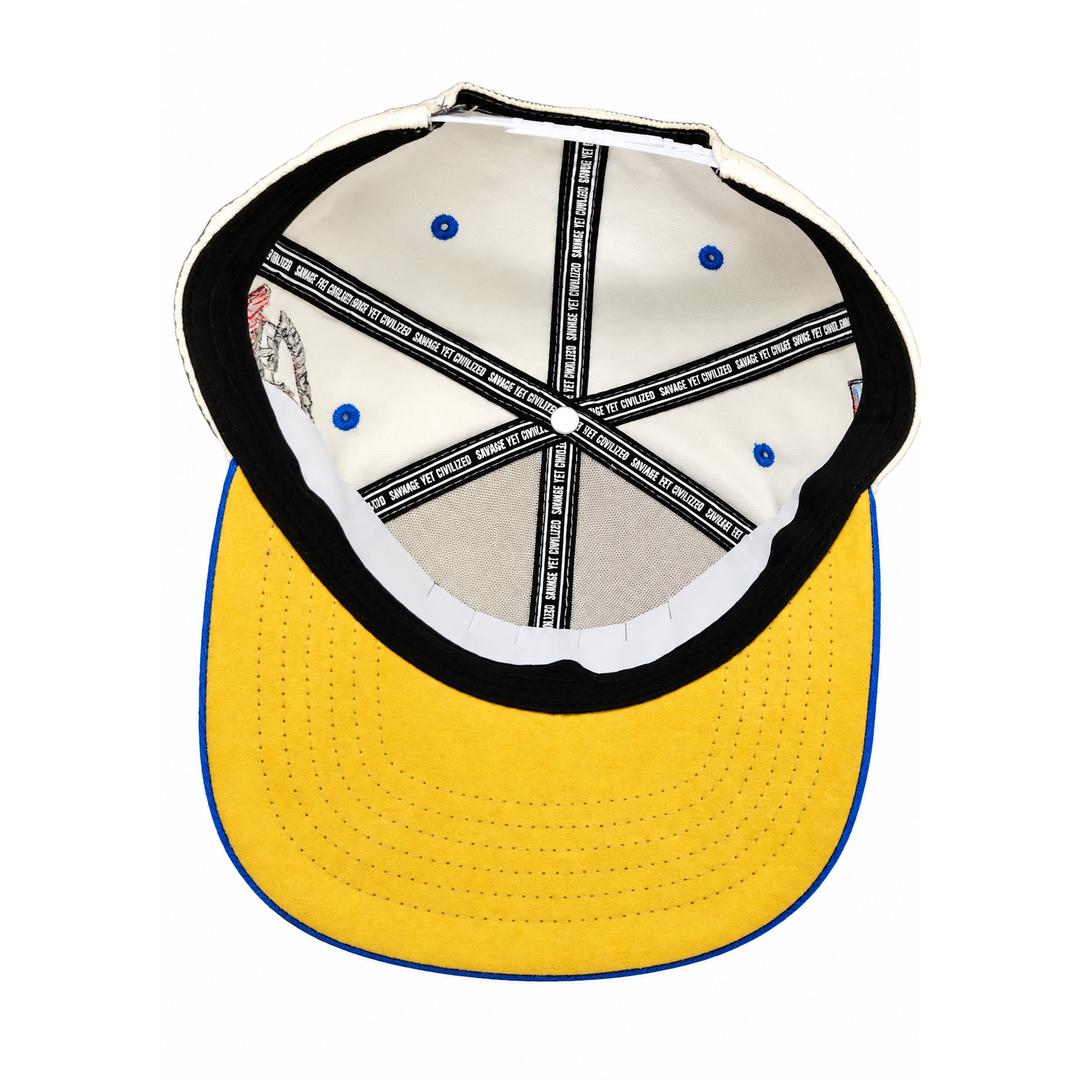 B  Corduroy Hat - royal blue &amp; white