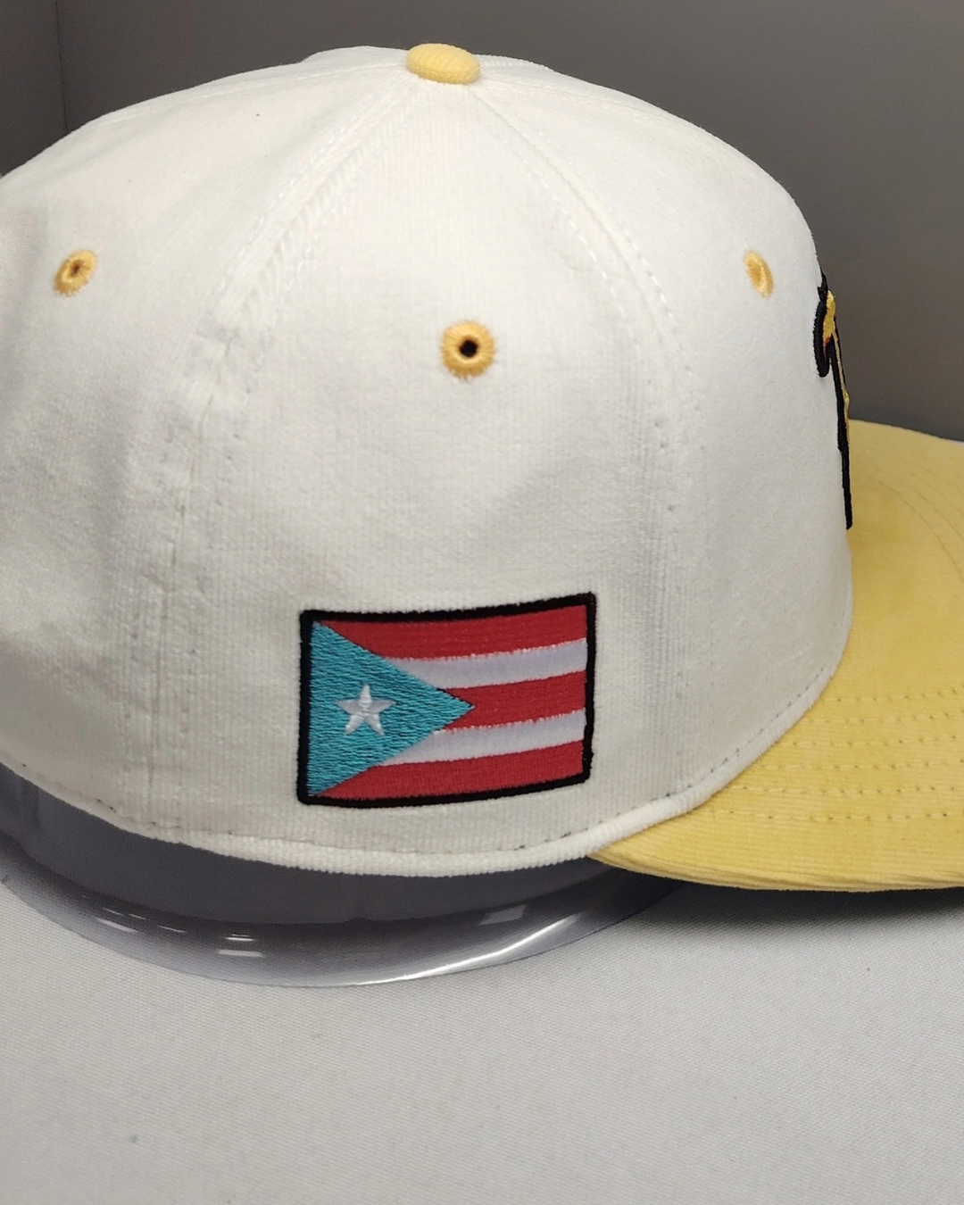 Puerto Rico Corduroy Hat - yellow  & white