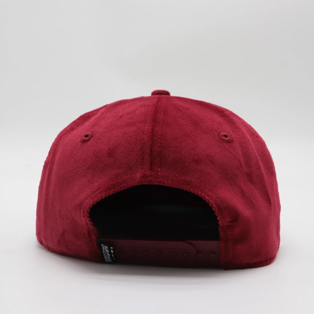 Burgundy Corduroy Hat with Suede Brim- Street Smarts