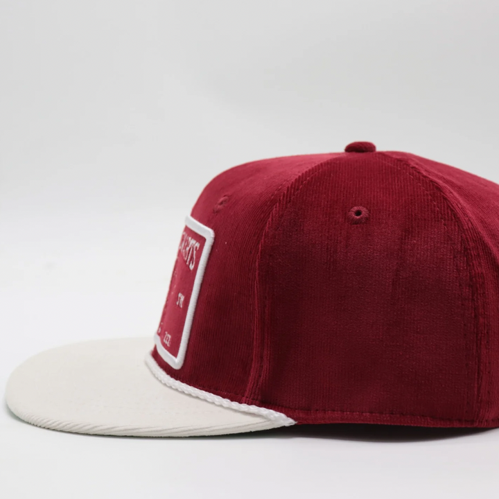 Burgundy Corduroy Hat with Suede Brim- Street Smarts