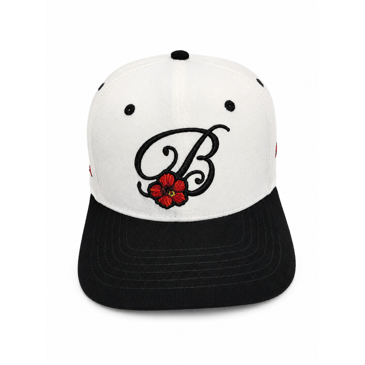 B  Corduroy Hat -white &amp; black brim