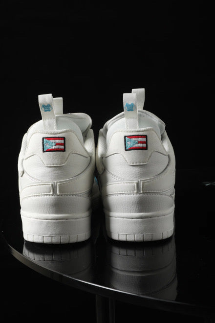 SYC Puerto Rico Sneakers white &amp; baby Blue 1 OF 1 SIZE 10.5 SIGNED BOX BY OWNER KLOPEZ