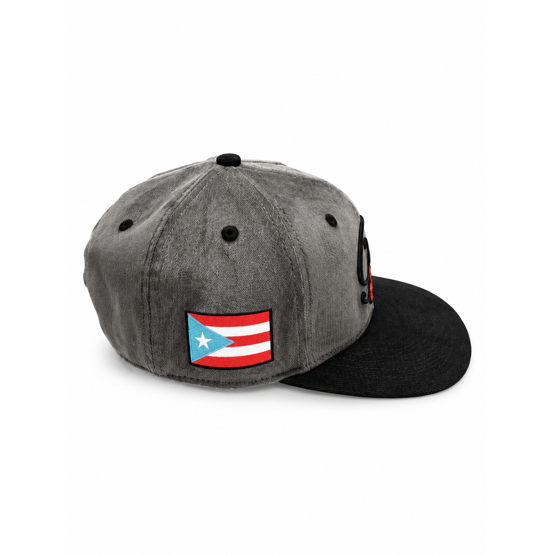 B  Corduroy Hat -grey &amp; black brim