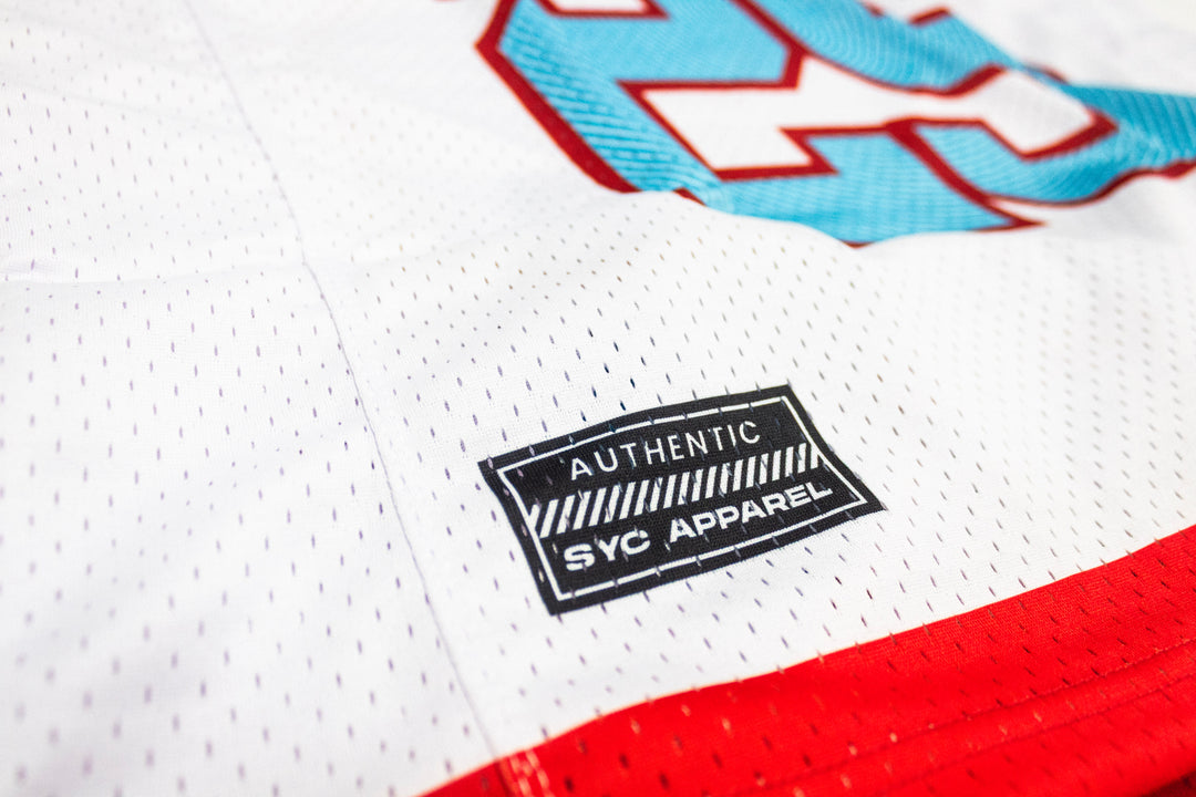 Sky Blue & Red Boricua Pride Oversize Drop Shoulder Jersey