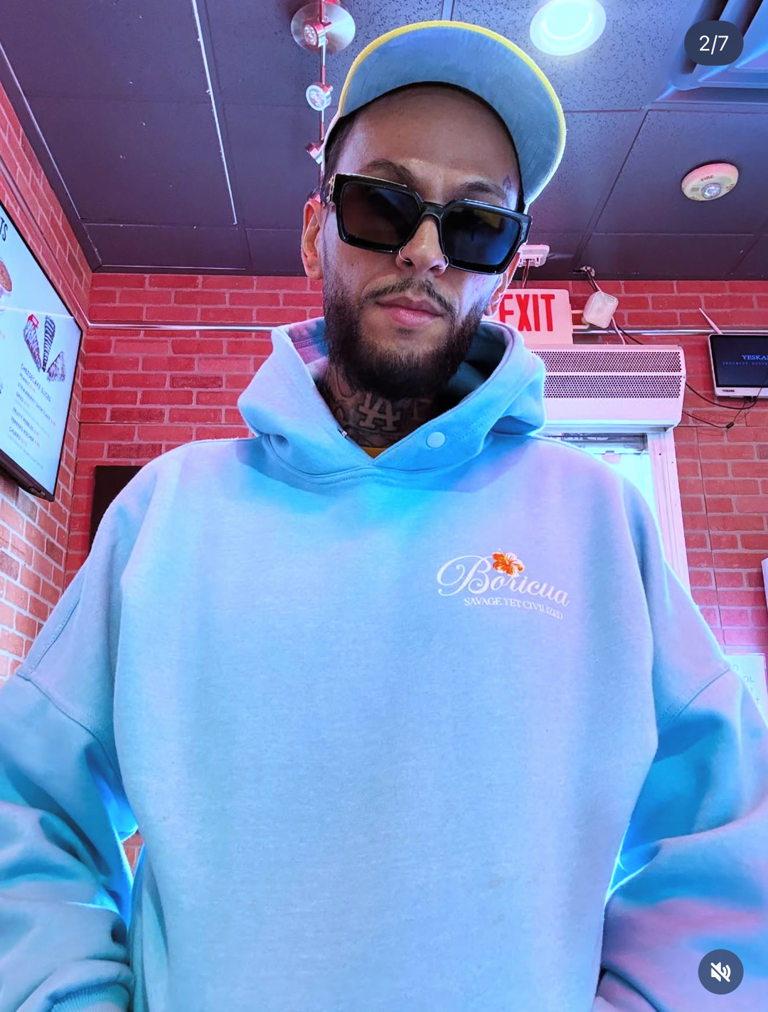 Heavyweight Boricua Hoodie – Sky Blue (Drop shoulder)