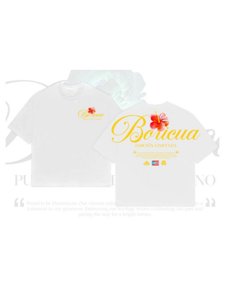 Classic Boricua T-Shirt: Embrace Your Roots in Style (white & yellow)