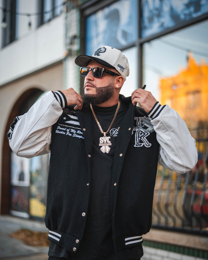 SYC Black Boricua Varsity Jacket