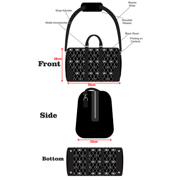 SYC Travel Bag: Black and White Modern Elegance