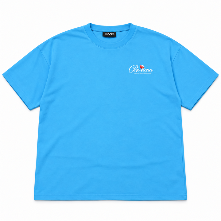 Boricua French Terry Seamless Tee in sky blue – front